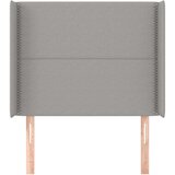  Uzglavlje s ušima svjetlosivi 103x16x118/128 cm od tkanine | shoptok.hr