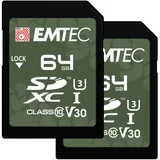 SDXC memorijska kartica Emtec Rugged Outdoor 64 GB klasa 10 / UHS-1 U3 pakiranje od 2 komada