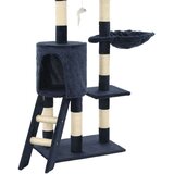 vidaXL Penjalica za mačke sa stupovima za grebanje od sisala 138 cm tamnoplava | shoptok.hr