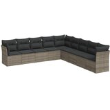  9-dijelni set vrtnih sofa od poliratana s jastucima sivi | shoptok.hr