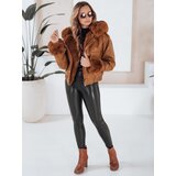 DStreet Kurtka skórzana damska z futerkiem brązowa | Shoptok.si