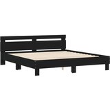  The Living Store Posteljni okvir z vzglavjem črn 180x200 cm inženirski les - Posteljni Okvir, (21450481) | Shoptok.si