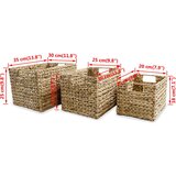 vidaXL Košare za shranjevanje komplet 3 kosi vodna hijacinta, (20769125) | Shoptok.si