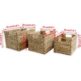 vidaXL Set košara za pohranu od vodenog zumbula 3 kom | shoptok.hr