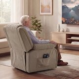  Naslonjač s funkcijom masaže i grijanja električno podizanje daljinski upravljač bočni džepovi svijetlosmeđa | shoptok.hr
