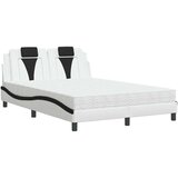  Krevet s madracem bijelo-crni 120 x 200 cm od umjetne kože | shoptok.hr