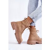 EVENTO Leather Warm Lace-up Boots Beige Merisha | ePonuda.com