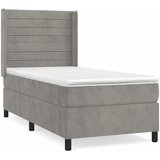 Box spring krevet s madracem svjetlosivi 100x200 cm baršunasti | shoptok.hr