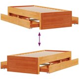 vidaXL Posteljni okvir brez vzmetnice s predali 90x200 cm borovina | Shoptok.si