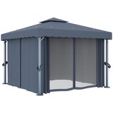  Sjenica sa zastorom 3 x 3 m antracit aluminijska | shoptok.hr