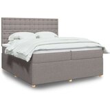  Krevet s oprugama i madracem smeđesivi 200x200 cm od tkanine | shoptok.hr