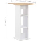  Barski stol bijeli i boja hrasta sonome 60 x 60 x 110 cm | shoptok.hr