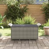  Vrtna klupa s jastukom siva 116 x 46 x 57 cm od poliratana | shoptok.hr