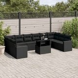  11-dijelni set vrtnih sofa od poliratana s jastucima crni | shoptok.hr