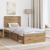  Krevetna konstrukcija Umjetnička hrastovina 90 x 200 cm | shoptok.hr