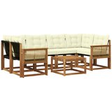 vidaXL Zunanja garnitura za sedenje z blazino 7 pcs Naravna in smetana, (5000273580) | Shoptok.si
