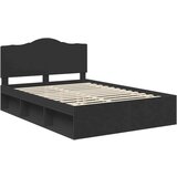  Konstrukcija postelje Črna 140 x 200 cm Masivno borovo les, (5000102200) | Shoptok.si