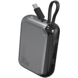 4SMARTS Powerbank 10000 mAh – USB-C 30 W z vgrajenim kablom (siva) | Shoptok.si