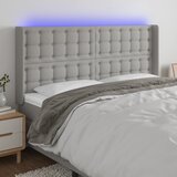  LED uzglavlje svjetlosivo 203 x 16 x 118/128 cm od tkanine | Eponuda.ba