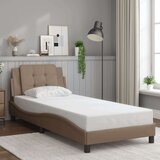  Okvir kreveta s LED svjetlima cappuccino 90x200 cm umjetna koža | shoptok.hr