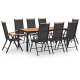  9-dijelni vrtni blagovaonski set aluminijski crni Cijene