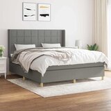 Okvir kreveta s oprugama i madrac svjetlosivi 160x200cm tkanina | shoptok.hr