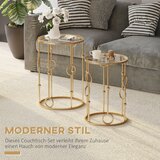  Set 2 stolića za kavu pomoćni staklene ploče Ø41x57 cm zlatni | shoptok.hr