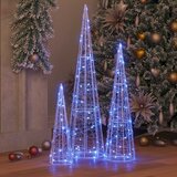  Božićno drvce 3 pcs Plava 20 x 20 x 80 cm Akril | shoptok.hr