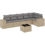  7-dijelni set vrtnih sofa od poliratana s jastucima bež | shoptok.hr