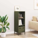 vidaXL Visoka omara olivno zelena 35x39x103,5 cm jeklo | Shoptok.si