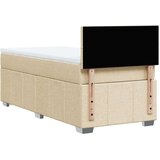 vidaXL Krevet s oprugama i madracem krem 100 x 200 cm od tkanine | shoptok.hr