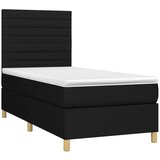 Box spring postelja z vzmetnico LED črna 80x200 cm blago, (20898646) | Shoptok.si