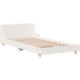  Posteljni okvir brez vzmetnice bel 75x190 cm trdna borovina | Shoptok.si