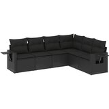  6-dijelni set vrtnih sofa s jastucima crni od poliratana | shoptok.hr
