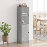  Visoka komoda sa staklenim vratima boja betona 35 x 37 x 142 cm | shoptok.hr