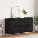 vidaXL Komode 2 pcs Crni hrast 120 x 35 x 70 cm Konstruirano drvo | shoptok.hr