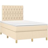 Krevet box spring s madracem LED krem 120 x 200 cm od tkanine | shoptok.hr