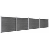  Set panela za ogradu WPC 699 x 146 cm crni | shoptok.hr