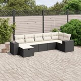 vidaXL 7-dijelni set vrtnih sofa od poliratana s jastucima crni | shoptok.hr