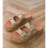 D/CEO Golden sandals with buckles on the straps Rider | Shoptok.si