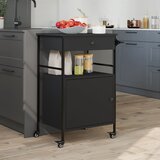  Kuhinjska kolica crna 56 x 43 x 89,5 cm od konstruiranog drva | shoptok.hr
