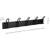 Spinder Design Črn jeklen stenski obešalnik 70 cm Miles – | Shoptok.si