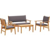 vidaXL Zunanji Kavč Set 4 Oljena površina Močan akacijev les | Shoptok.si
