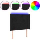 Maison Chic led posteljno vzglavje - vzglavna omarica - nočna omarica črno 93x16x118/128 cm žamet, (21712461) Cene
