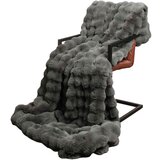  Lažni zec deka Tamno siva 130 x 150 cm Poliester | shoptok.hr