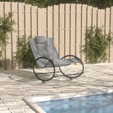 Maison Chic Ležalnik - Sončna ležalnik z vzglavnikom jeklo in tekstil siv, (22042895) | Shoptok.si