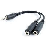 Audio kabl spliter, 3,5mm stereo to 2×3,5mm stereo, 10cm, GEMBIRD CCA-415-0.1M, black | Eponuda.ba