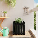 vidaXL Vrtno korito z ograjico črno 50x50x50 cm trdna borovina | Shoptok.si