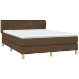  Krevet s oprugama i madracem tamnosmeđi 140 x 190 cm od tkanine | shoptok.hr