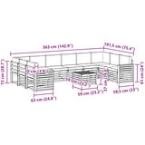  Set vanjskih sofa 11 kom. Prirodna i svijetlo siva | shoptok.hr